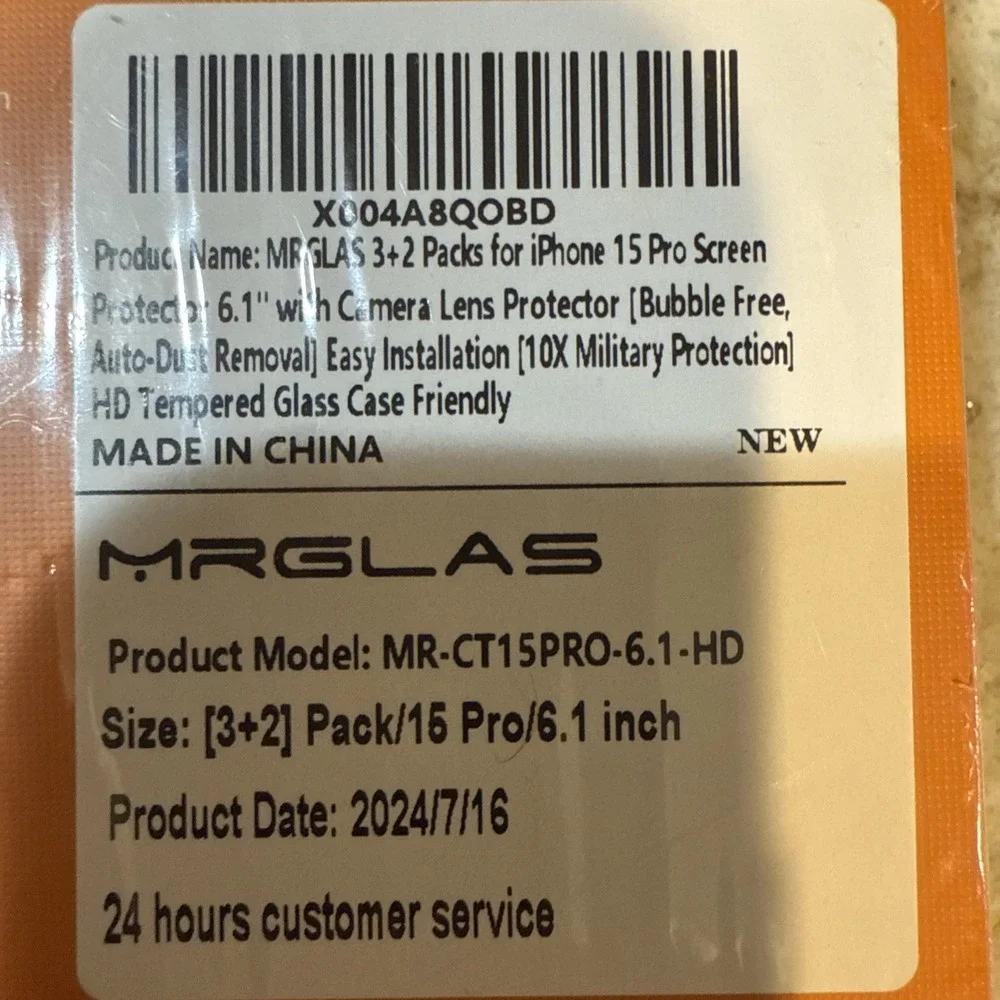 MRGLAS‎ 3+2 Packs for iPhone 15 Pro 6.1 sealed！